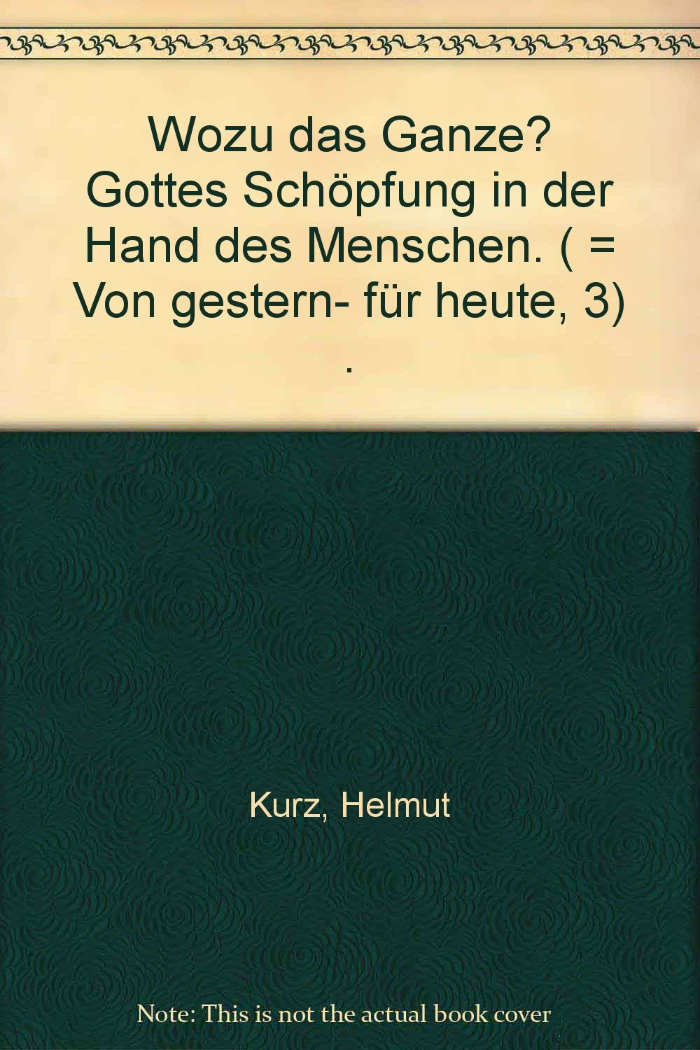 Von gestern für heute, H.3, Wozu das Ganze? Books