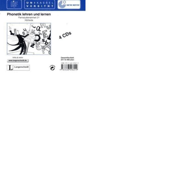 21: Phonetik lehren und lernen - 4 Audio-CDs (Das Fernstudienangebot Deutsch als Fremdsprache) Education & Training