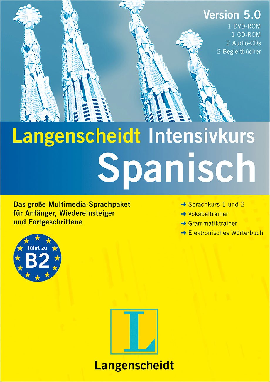 Langenscheidt Intensivkurs 5.0 Spanisch - 1 DVD-ROM, 1 CD-ROM, 2 Audio-CDs, 2 Begleitbücher: Das große Multimedia-Sprachpaket für Anfänger, Wiedereinsteiger und Fortgeschrittene Learning & Reference