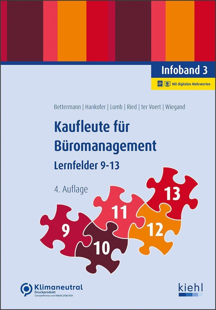 Kaufleute für Büromanagement - Infoband 3: Lernfelder 9-13 Business, Finance & Career
