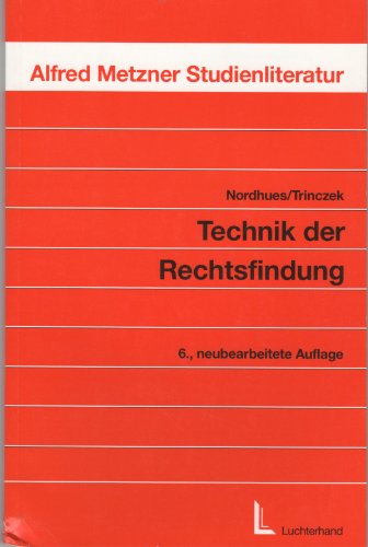 Technik der Rechtsfindung Law