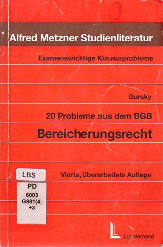 20 Probleme aus BGB - Bereicherungsrecht Law