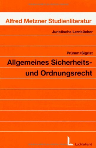 Allgemeines Sicherheits- und Ordungsrecht Law