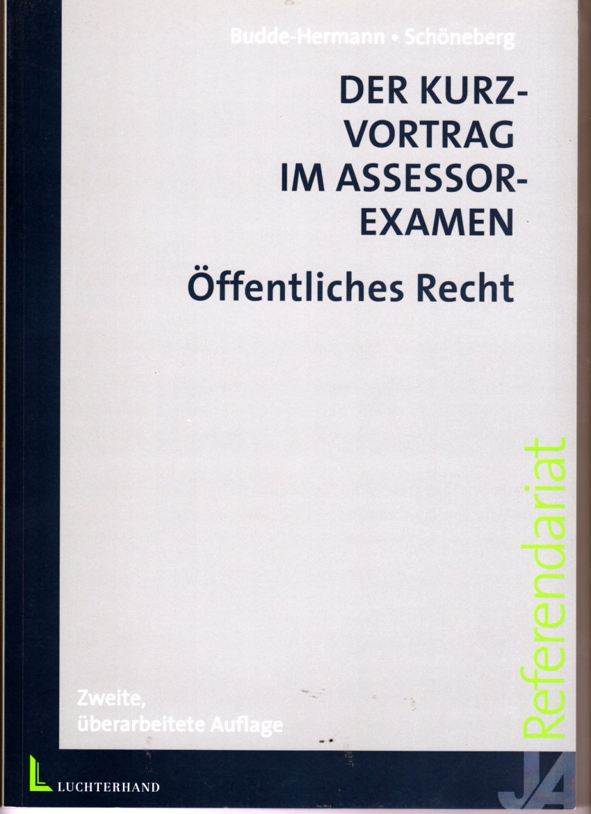Der Kurzvortrag im Assessorexamen, Öffentliches Recht Law