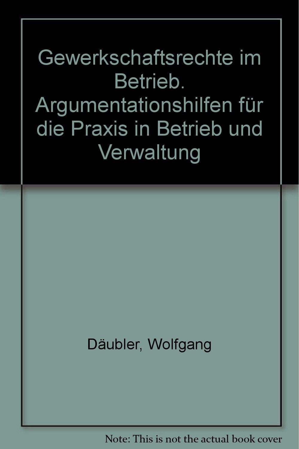 Gewerkschaftsrechte im Betrieb: Argumentationshilfen für die Praxis in Betrieb und Verwaltung Books