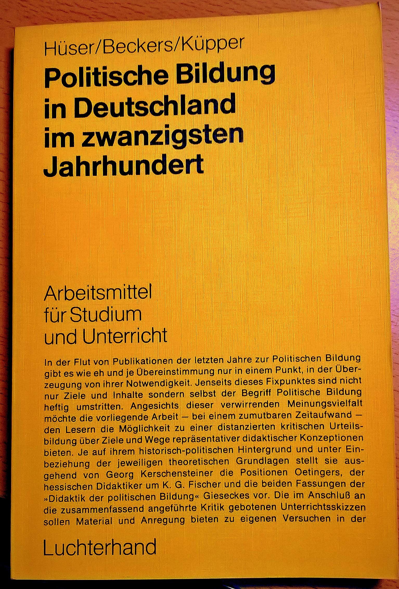 Politische Bildung in Deutschland im zwanzigsten Jahrhundert. Bedingungen und Elemente ausgewählter Konzeptionen Books