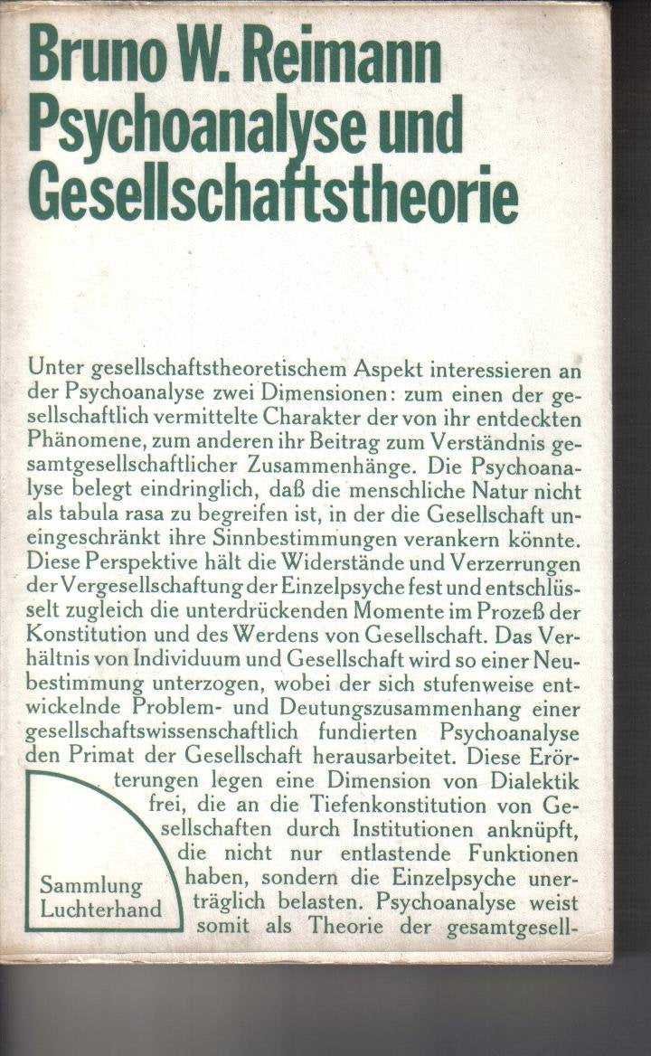 Product Image: Psychoanalyse und Gesellschaftstheorie.