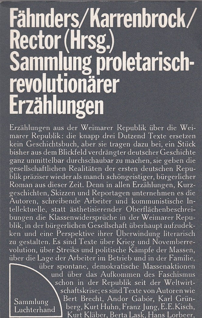 Sammlung proletarisch-revolutionärer Erzählungen Books