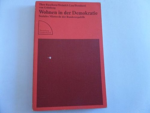 Wohnen in der Demokratie Soziales Mietrecht in der Bundesrepublik Books