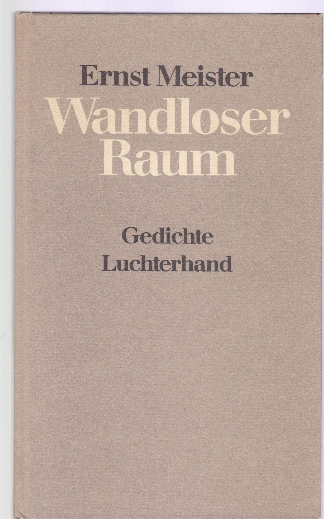 Wandloser Raum: Gedichte. Books
