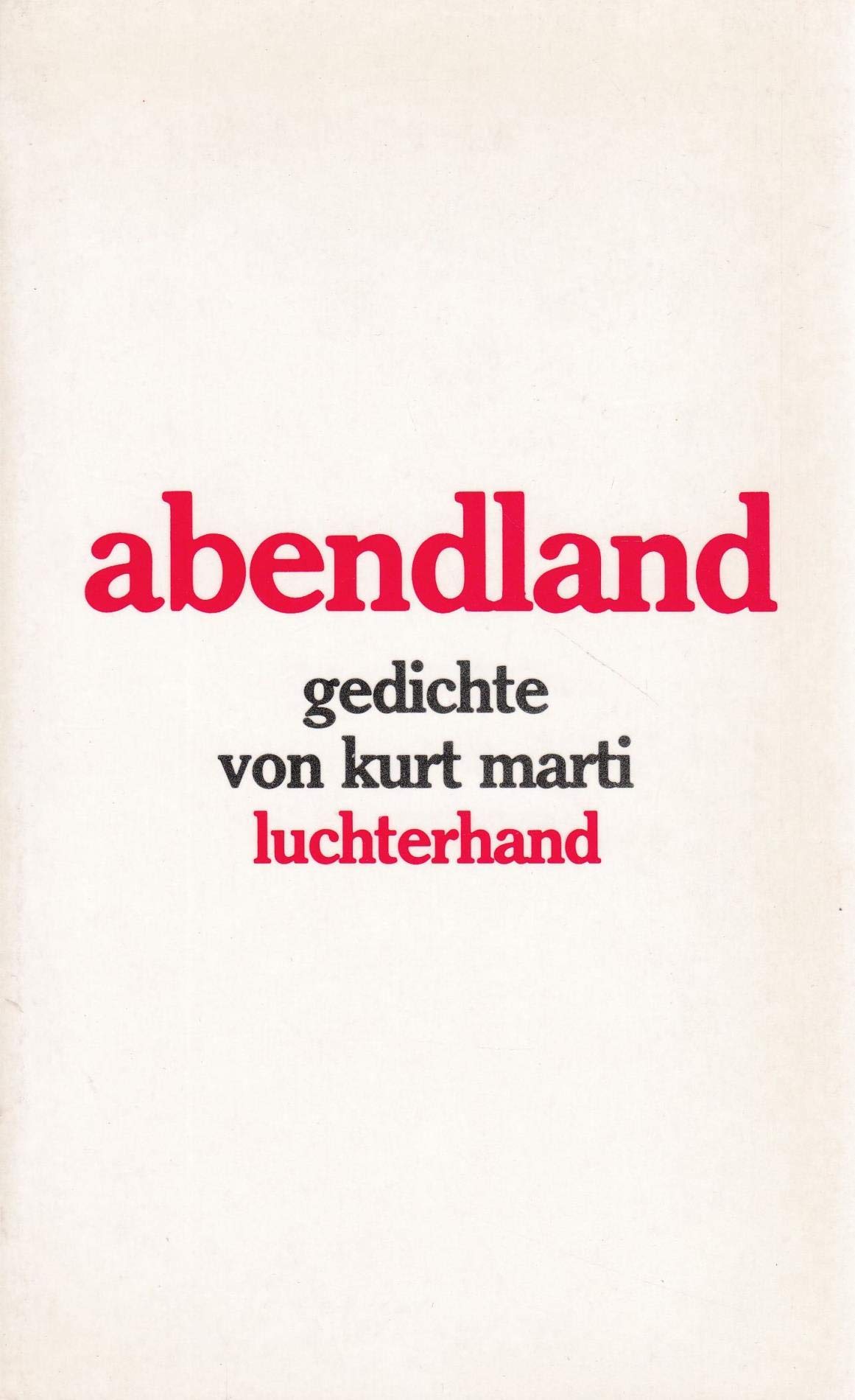 Abendland: Gedichte Books