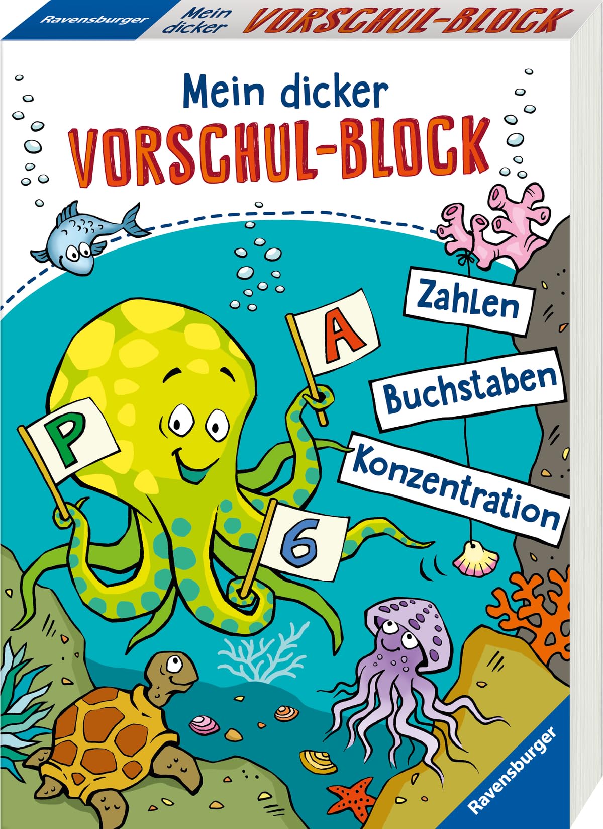 Mein dicker Vorschul-Block: Zahlen, Buchstaben, Konzentration Leisure & Fun