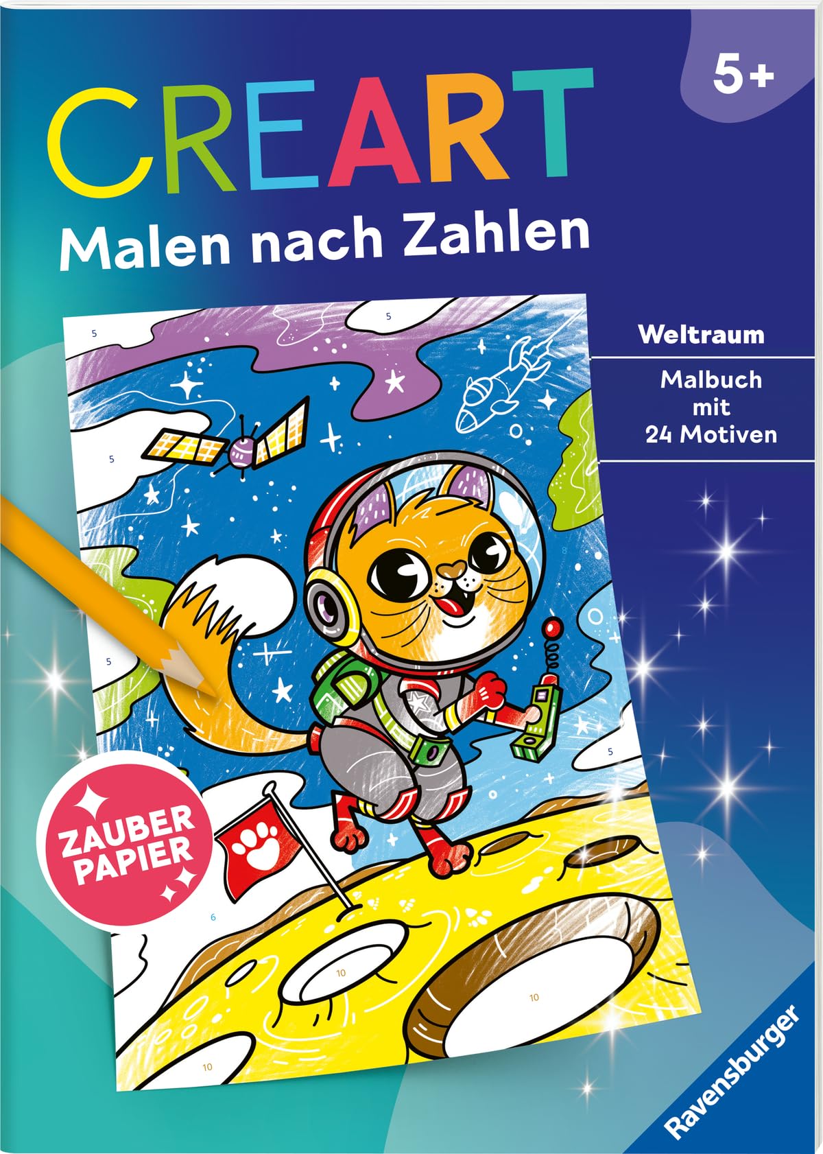 CreArt Malen nach Zahlen ab 5 - Zauberpapier: Weltraum Non-fiction