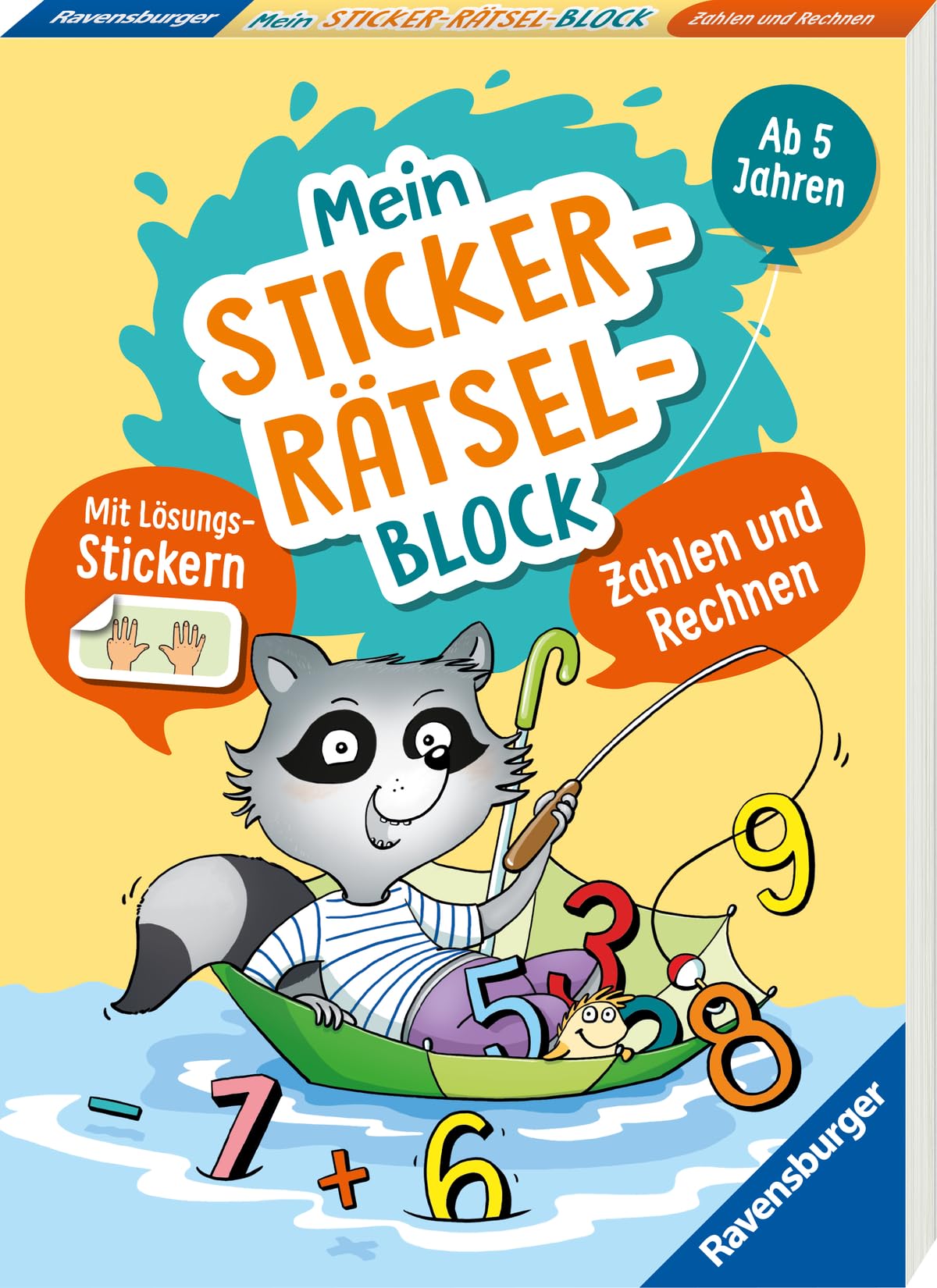 Ravensburger Mein Stickerrätselblock: Zählen und Rechnen - Rätselblock ab 5 Jahre, spielerisch Zahlen lernen, Rechnen lernen, Sticker, ab Vorschule Parents & Children