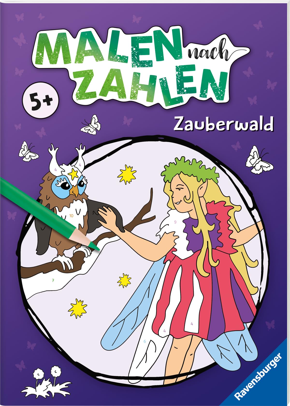 Ravensburger Malen nach Zahlen ab 5 Jahren Zauberwald - 24 Motive - Malheft für Kinder - Nummerierte Ausmalfelder Tiptoi & Games