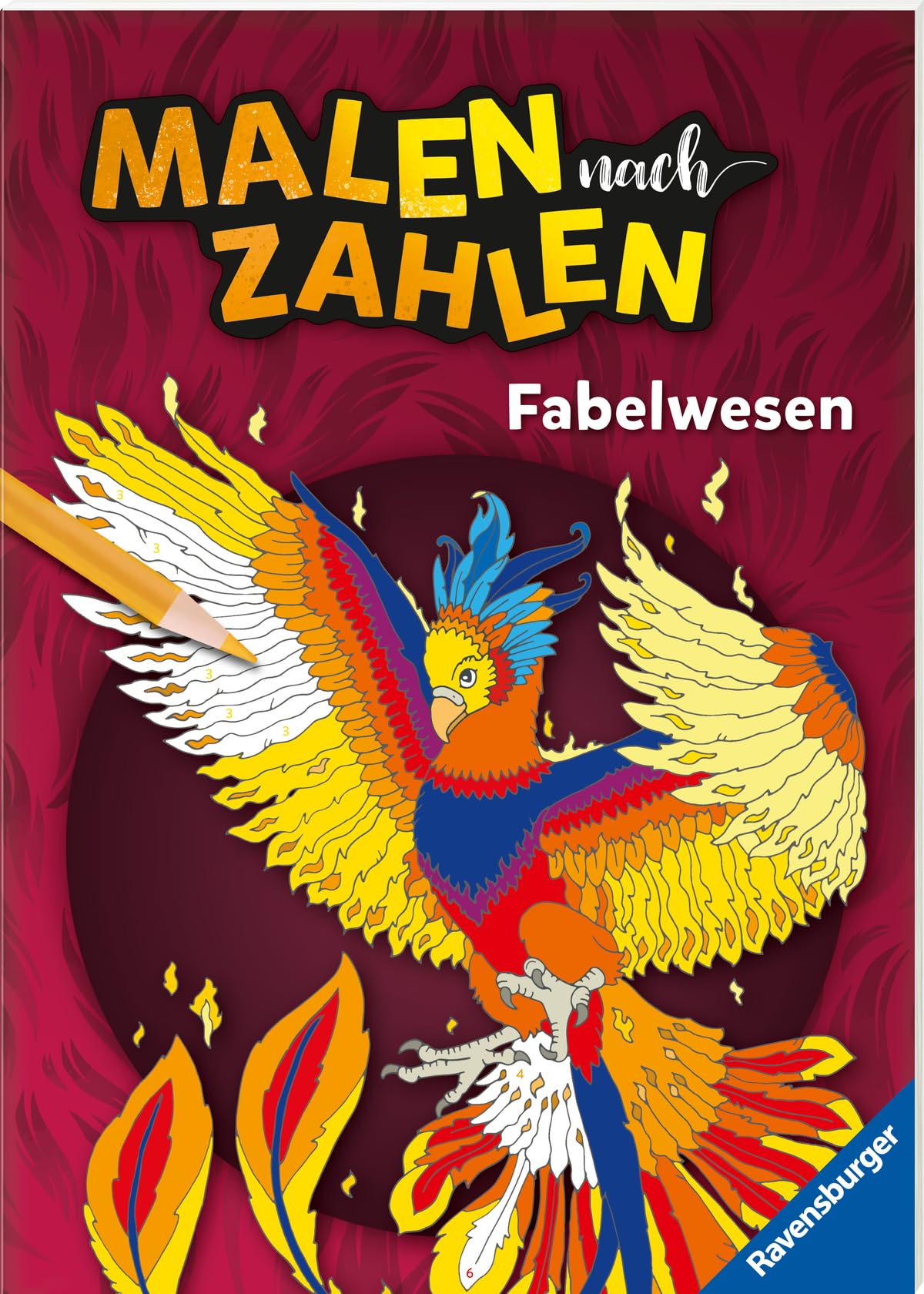 Ravensburger Malen nach Zahlen Fabelwesen - 32 Motive abgestimmt auf Buntstiftsets mit 24 Farben (Stifte nicht enthalten) - Malbuch mit nummerierten Ausmalfeldern für fortgeschrittene Fans der Reihe Non-fiction