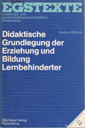 Product Image: Didaktische Grundlegung der Erziehung und Bildung Lernbehinderter.