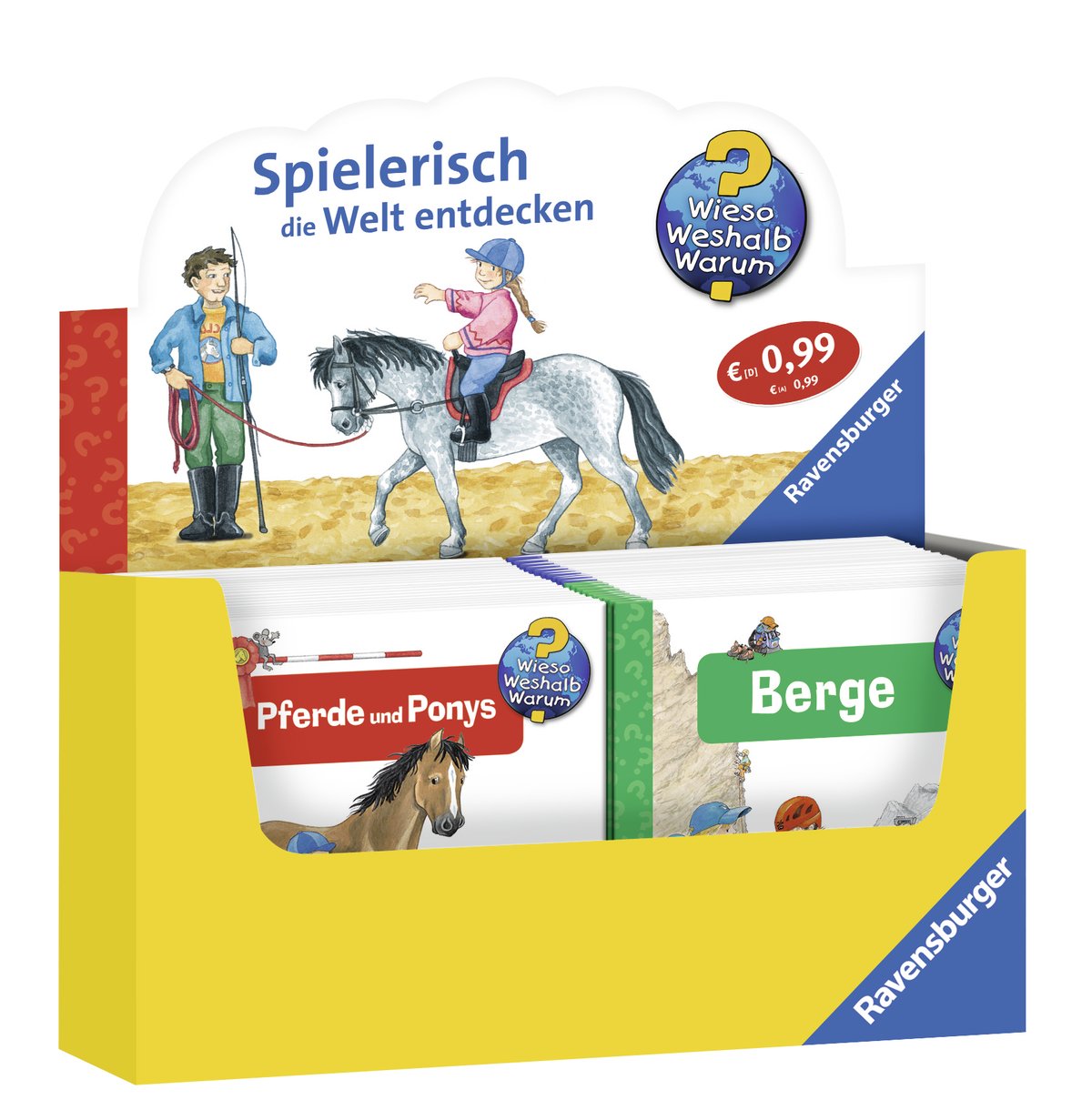 Verkaufs-Kassette "Ravensburger Minis 83 - Wieso? Weshalb? Warum? Nr. 12": Pferde und Ponys / Ritterburg / Schiffe / Berge Children's books