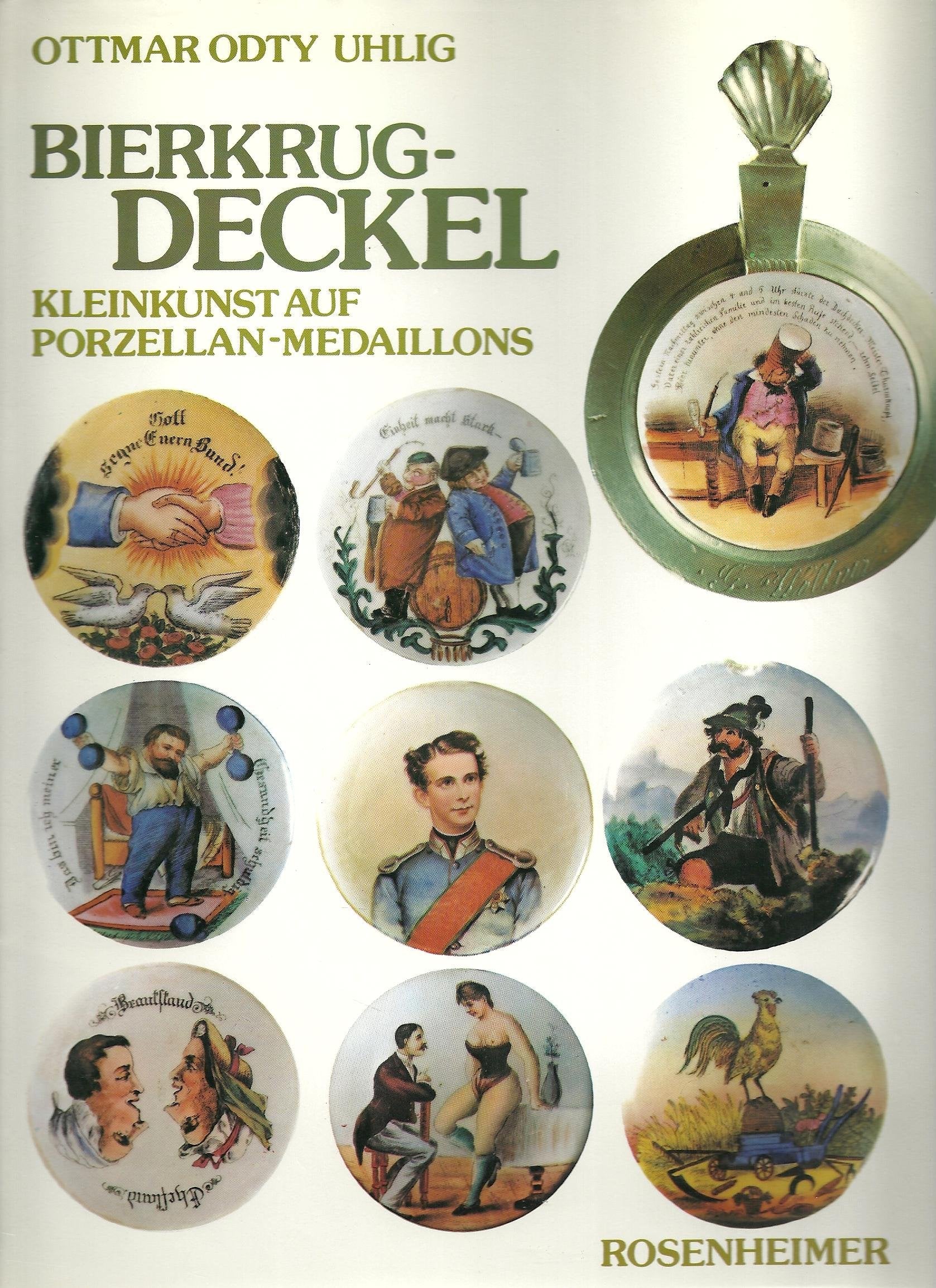 Bierkrugdeckel. Kleinkunst auf Porzellan- Medaillons Film, Art & Culture