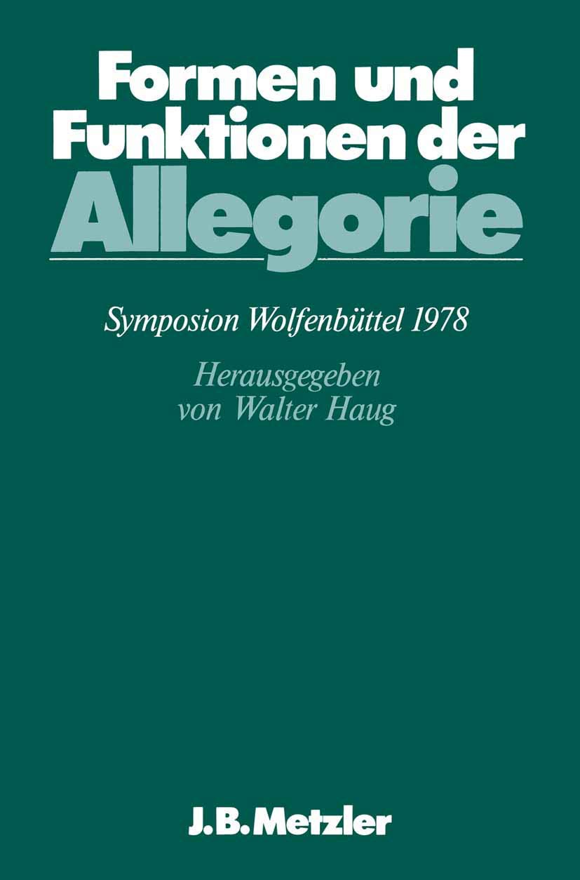 Formen und Funktionen der Allegorie Contemporary literature