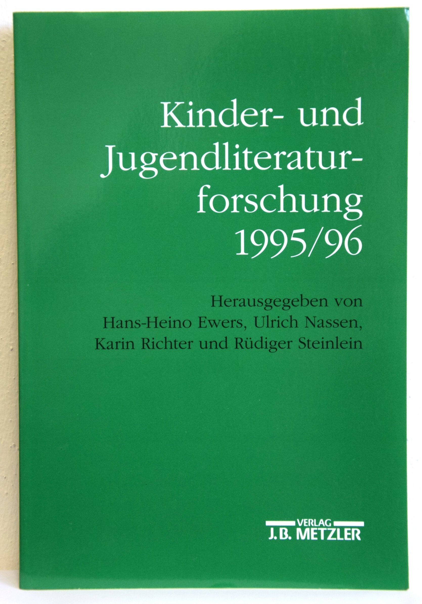 Kinder- und Jugendliteraturforschung: Mit einer Gesamtbibliographie der Veröffentlichungen des Jahres 1996 Books
