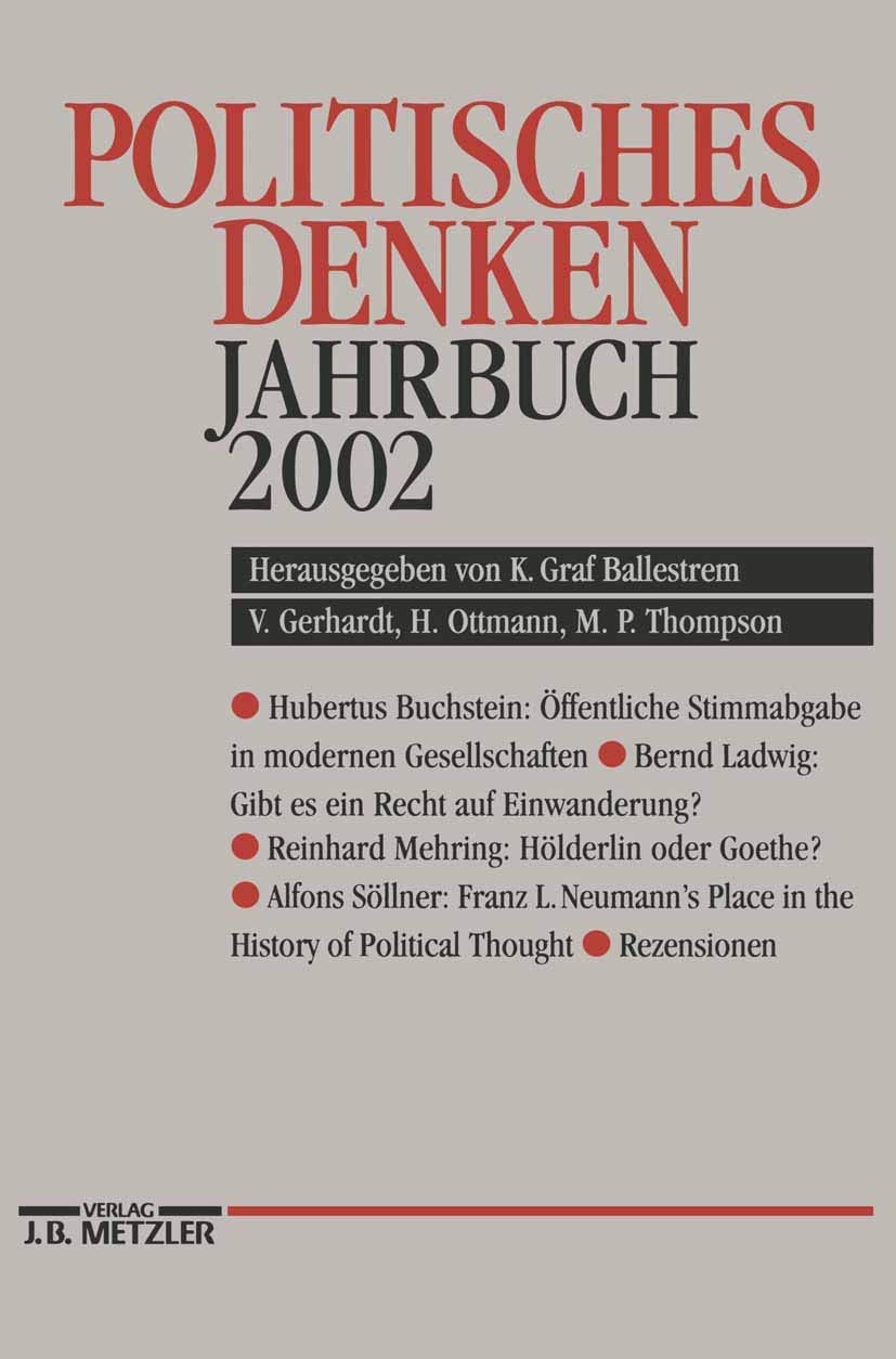Politisches Denken Jahrbuch 2002 Philosophy