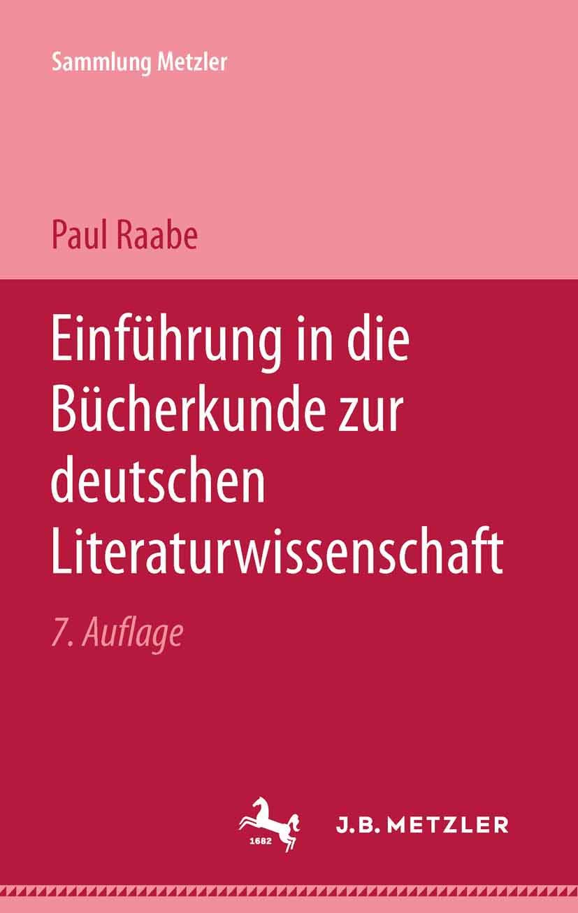 Einführung in die Bücherkunde zur Deutschen Literaturwissenschaft (Sammlung Metzler) Law