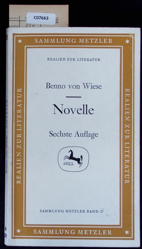 Novelle (Sammlung Metzler ; Bd. 27 : Realien zur Literatur) (German Edition) Books