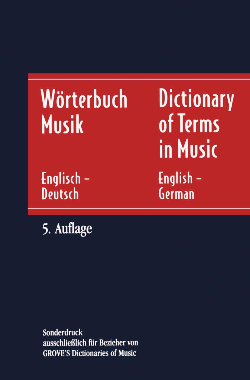 Wörterbuch Musik / Dictionary of Terms in Music: Englisch - Deutsch / English - German Law
