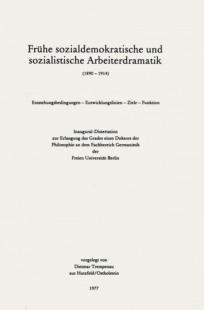 Frühe sozialdemokratische und sozialistische Arbeiterdramatik (1890 – 1914) Law