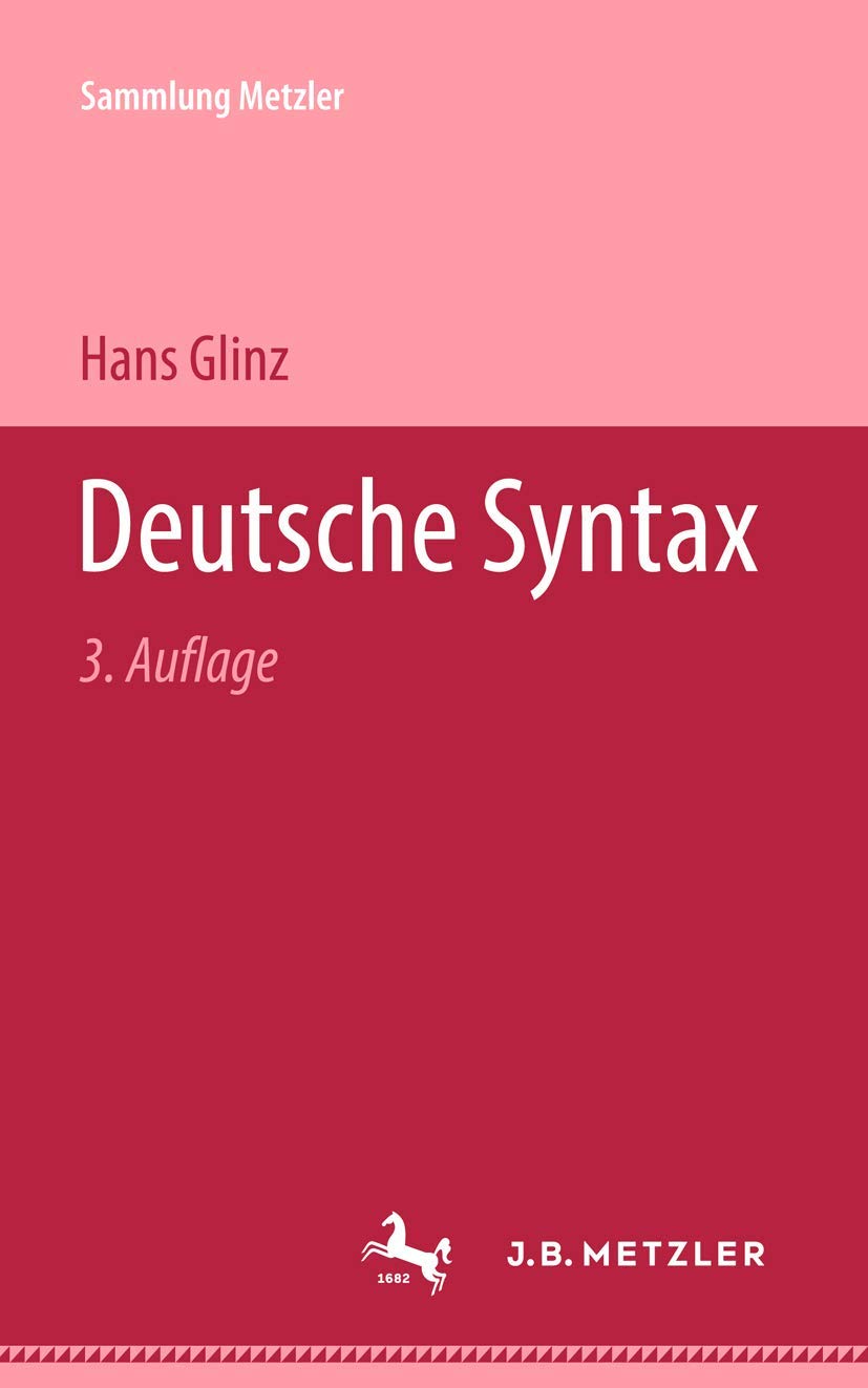 Product Image: Deutsche Syntax (Sammlung Metzler)