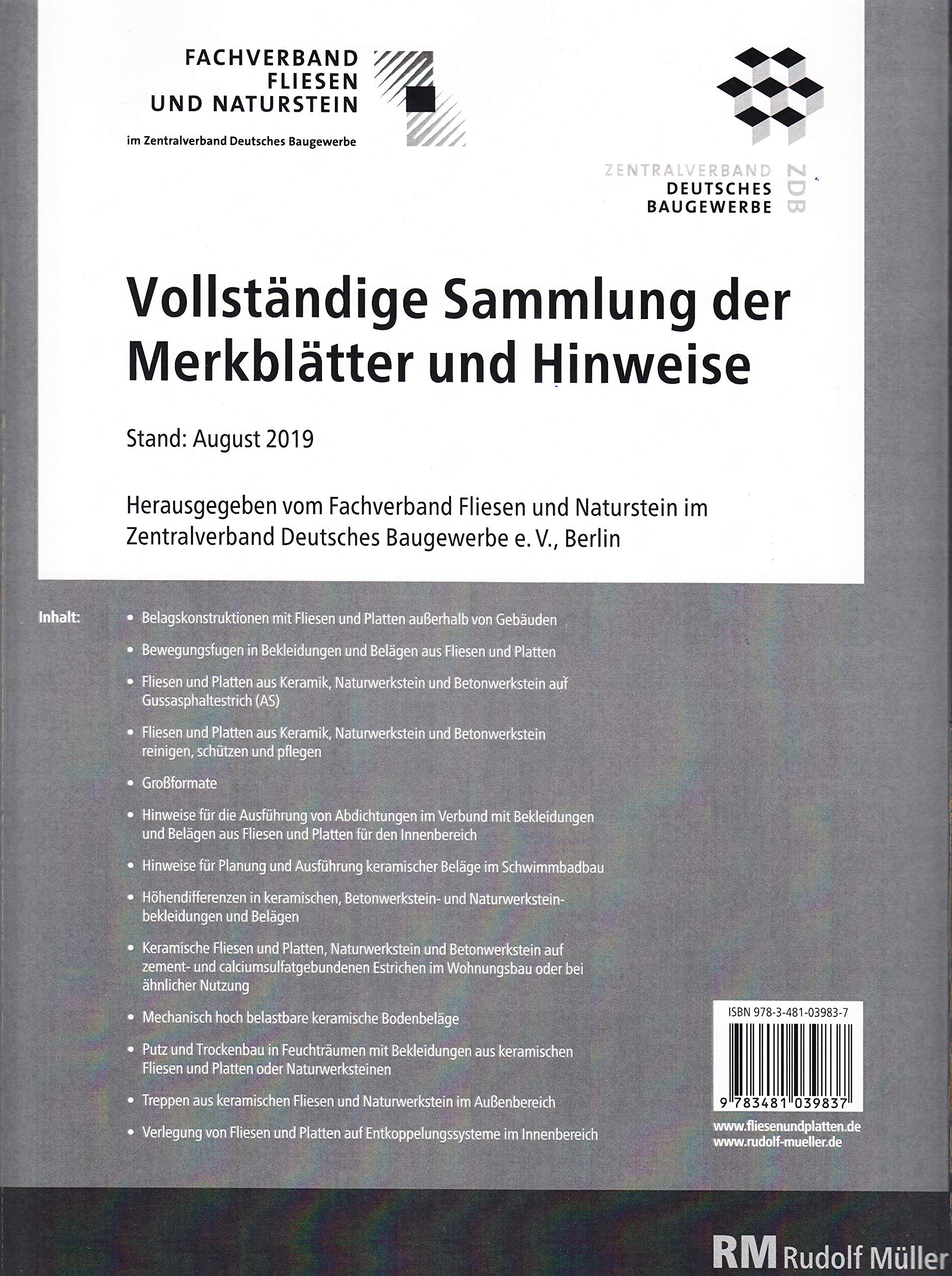Merkblätter Fliesen Komplettpaket: Alle Merkblätter für das Fliesengewerbe in einem Ordner Business & Technology