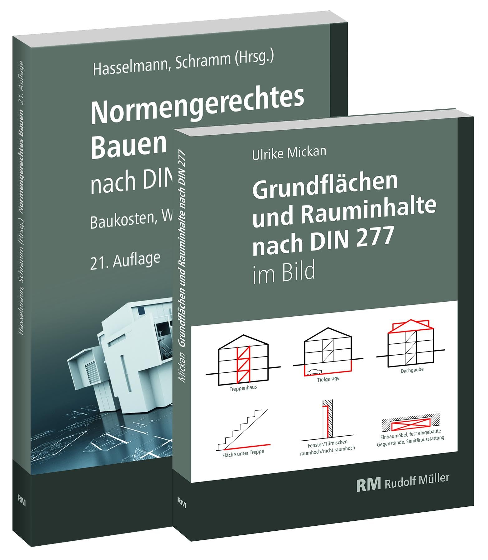 Buchpaket: Normengerechtes Bauen nach DIN 276/DIN 277 & Grundflächen und Rauminhalte nach DIN 277 im Bild Business & Technology