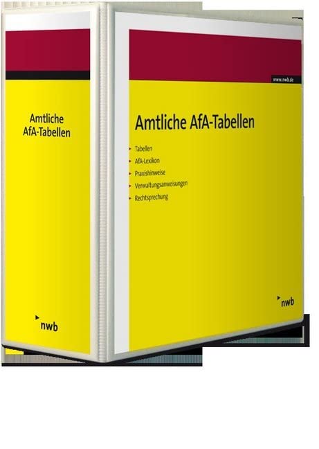 Amtliche Abschreibungstabellen (AfA) ohne Fortsetzungsbezug Law