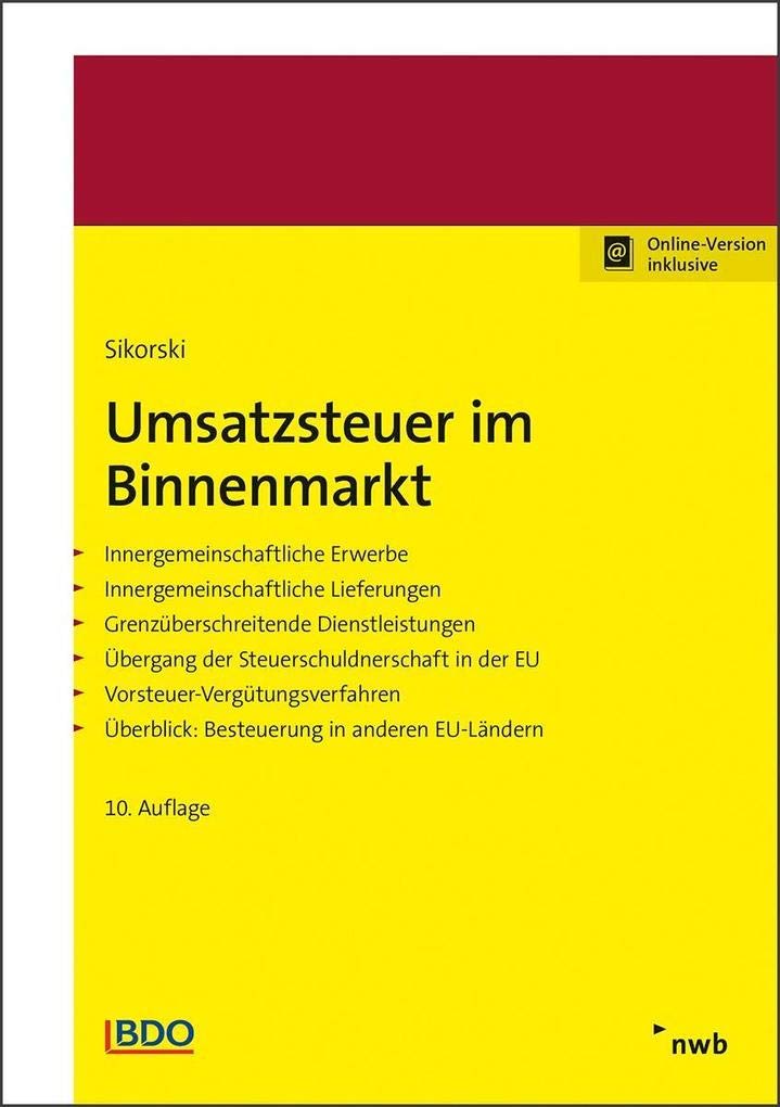 Umsatzsteuer im Binnenmarkt Law