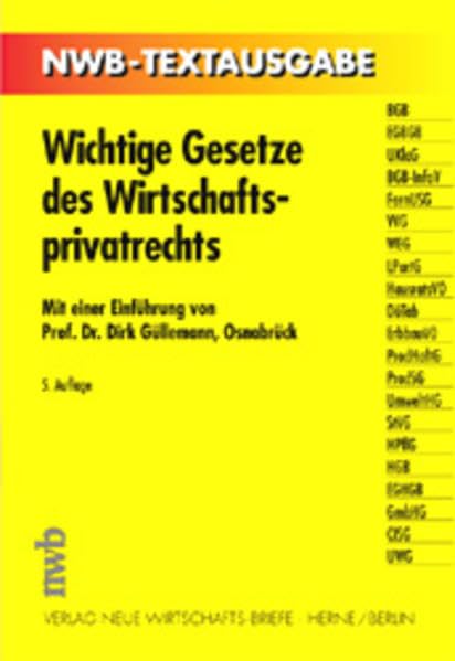 Wichtige Gesetze des Wirtschaftsprivatrechts. Law