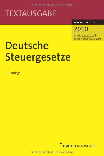 Deutsche Steuergesetze (Textausgabe) Law