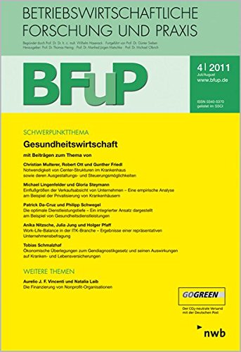 Gesundheitswirtschaft: BFuP 4/2011 Medicine