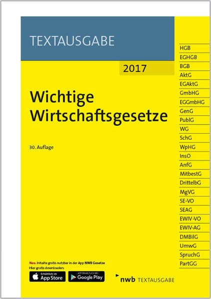 Wichtige Wirtschaftsgesetze Law Books