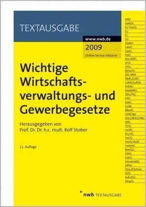 Wichtige Wirtschaftsverwaltungs- und Gewerbegesetze (Textausgabe) Law