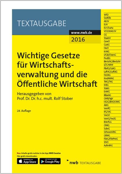Wichtige Gesetze für Wirtschaftsverwaltung und die Öffentliche Wirtschaft Law