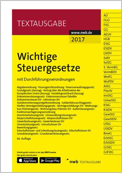 Wichtige Steuergesetze Law Books