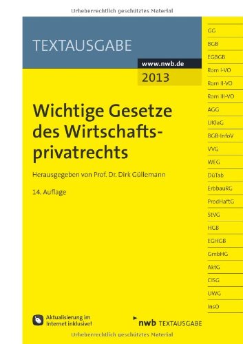 Wichtige Gesetze des Wirtschaftsprivatrechts (Textausgabe) Law