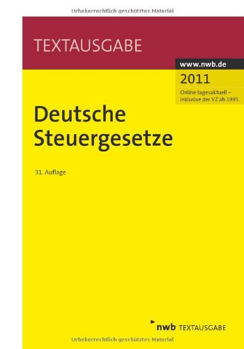 Deutsche Steuergesetze (Textausgabe) Law