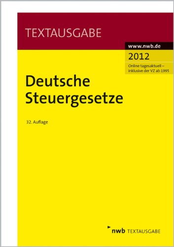 Deutsche Steuergesetze (Textausgabe) Law