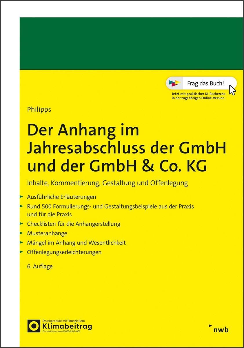 Der Anhang im Jahresabschluss der GmbH und der GmbH & Co. KG Law