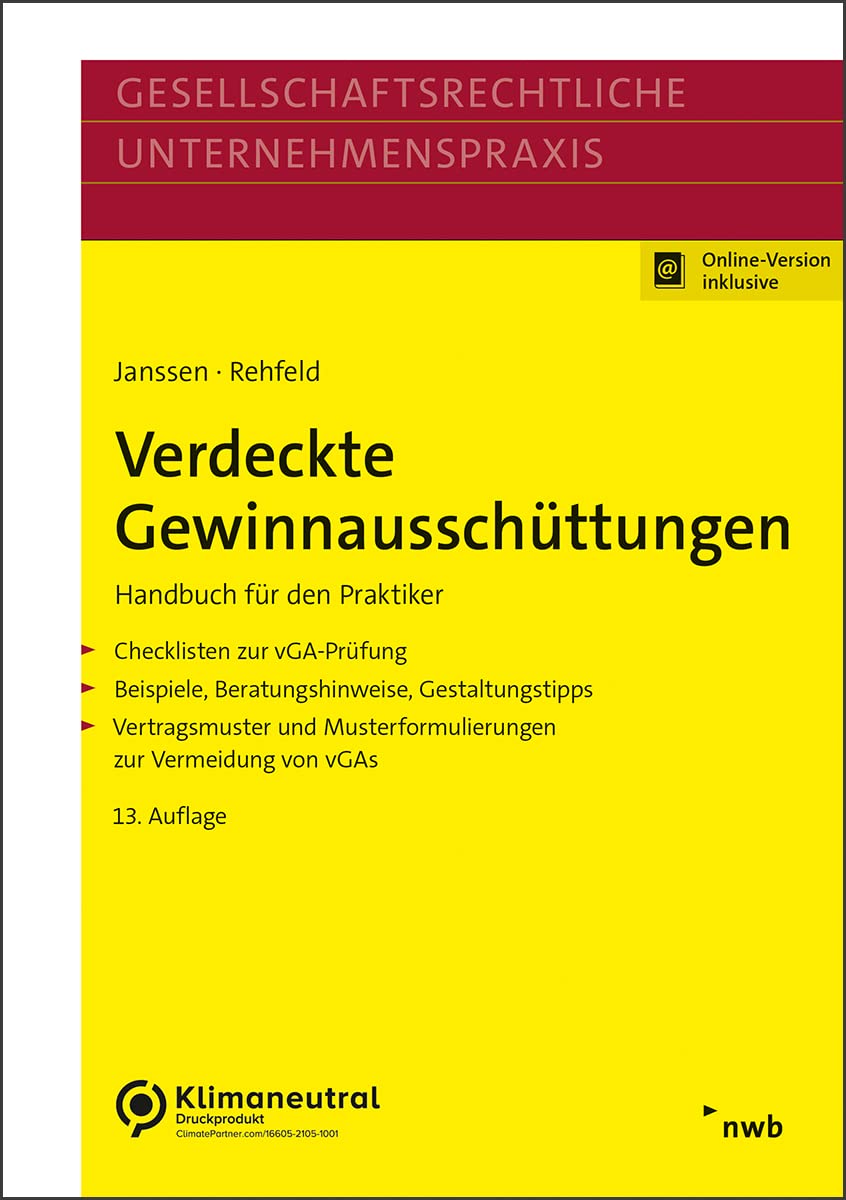Verdeckte Gewinnausschüttungen: Handbuch für den Praktiker Law