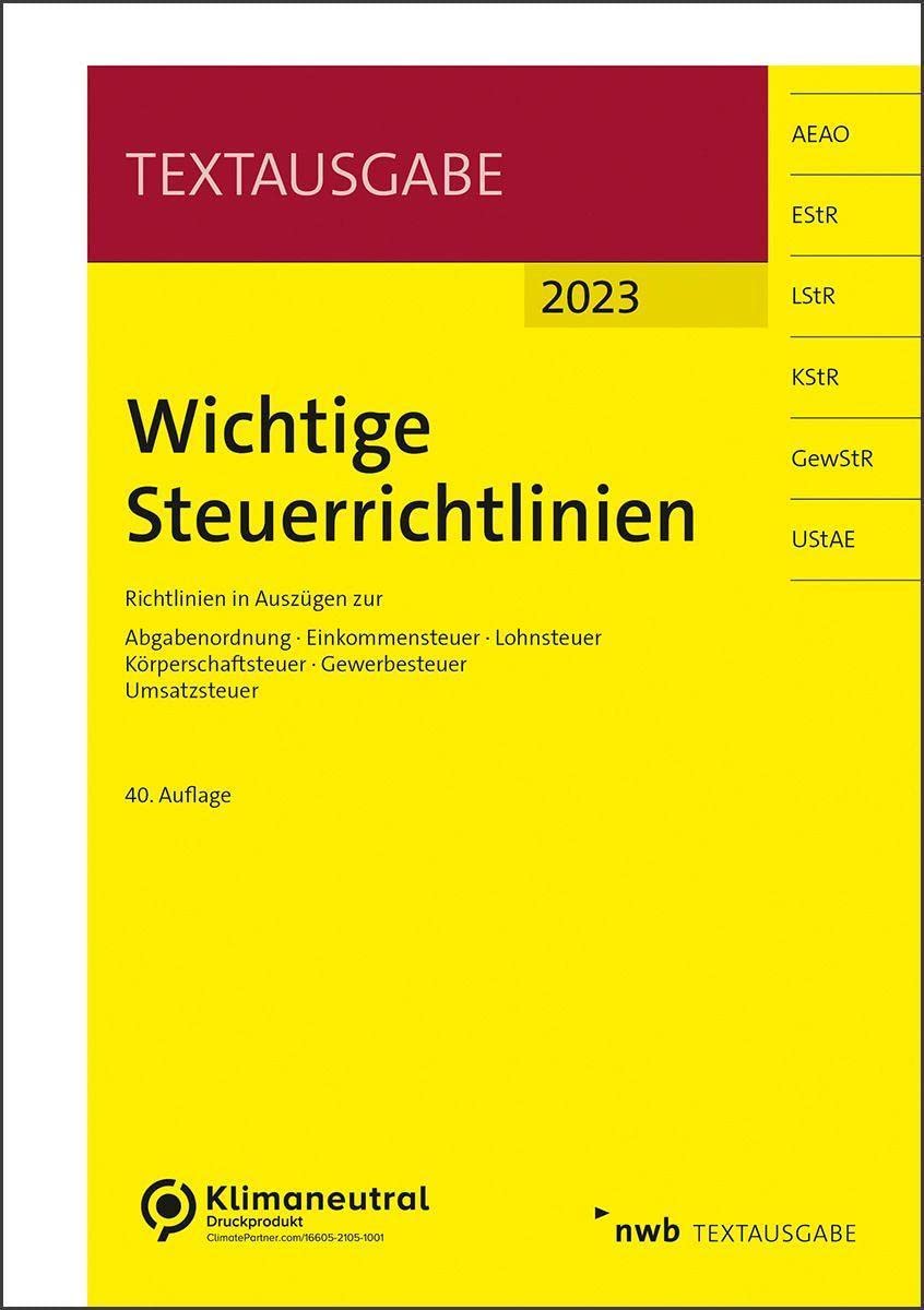 Wichtige Steuerrichtlinien Law