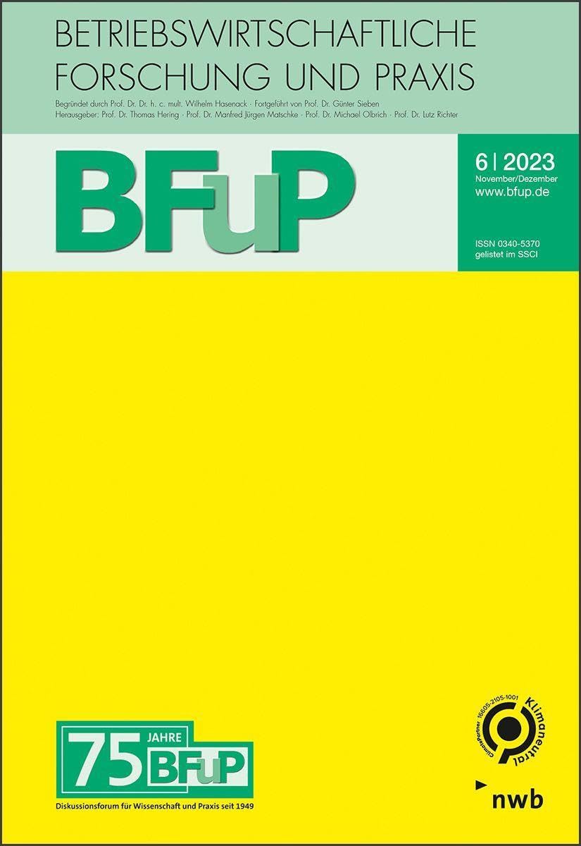 Allgemeine Betriebswirtschaftslehre – 75 Jahre BFuP Law