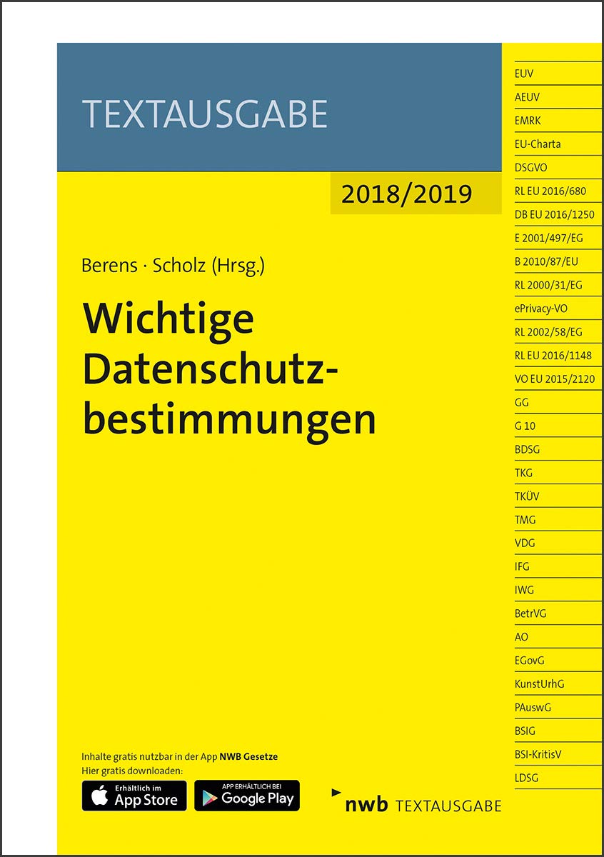 Wichtige Datenschutzbestimmungen: Mit Online-Zugang (Textausgabe) Law